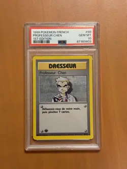 Carte Pokemon Professeur Chen 88/102 Set de base Edition 1 PSA 10 - Image 1