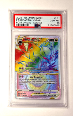 Giratina VSTAR 201 Pokemon Lost Origin 2022 Rainbow Art PSA 10 - Image 1