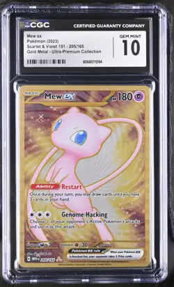 CGC 10 - Mew ex 205/165 METAL Promo - Pokemon 151 Ultra Premium Collection UPC - Image 1