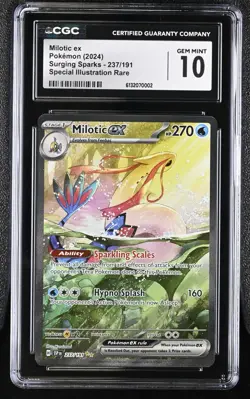 CGC 10 - Milotic ex 237/191 Special Illustration Rare Pokemon Surging Sparks SIR - Image 1