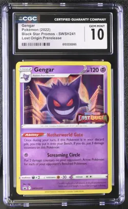 CGC 10 Gengar SWSH241 Black Star Promo Stamped Pokemon Lost Origin Sword Shield - Image 1
