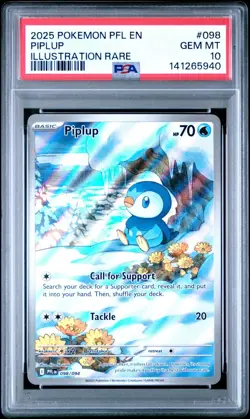 PSA 10 - Piplup 098/094 Illustration Rare Pokemon Phantasmal Flames PFL Gem Mint - Image 1