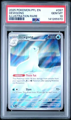PSA 10 Dewgong 097/094 Illustration Rare Pokemon Phantasmal Flames PFL Gem Mint - Image 1