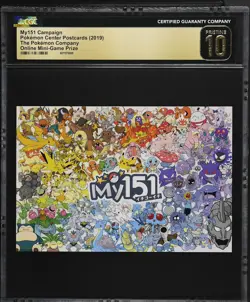 CGC 10 Pristine - Complete Gen 1 Kanto - Pokemon Center My151 Campaign Postcard - Image 1
