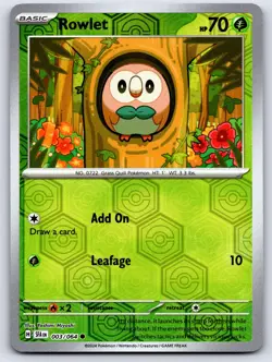 ROWLET 003/064 REVERSE HOLO SHROUDED FABLE POKEMON NEAR MINT - Image 1