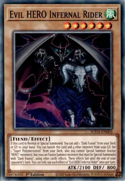 Evil HERO Infernal Rider Common WIND 1st Edition Supreme Darkness Yugioh - Image 1