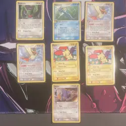 Pokemon TCG Pop Series Rayquaza 2005/2006 7 card lot vintage holo Swirl&cosmos - Image 1