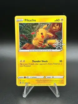 HEAD SWIRL 🌀💫 Pikachu SWSH153 Advent 2022 Promo Snowflake Pokemon Card - Image 1