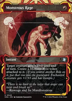 1x Monstrous Rage - Foil Extended Art NM Eng MTG - Secrets of Strixhaven - Image 1