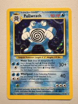 Poliwrath 13/102 Holo Rare Unlimited Base Set WOTC Pokemon Card TCG Vintage - Image 1