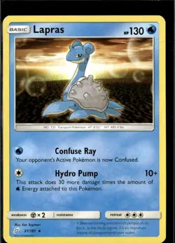 Pokemon Lapras 31/181 Team up Non Holo Rare 2 Card Lot - Image 1
