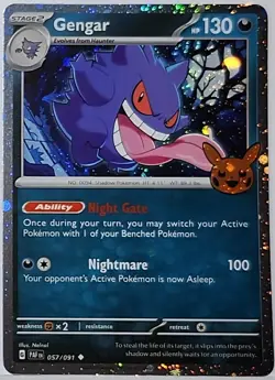 Gengar 057/091 Trick or Trade 2024 Cosmos Holo Bleed Error Rare Pokemon TCG ✨1 - Image 2