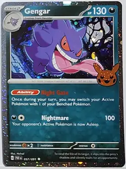 Gengar 057/091 Trick or Trade 2024 Cosmos Holo Bleed Error Rare Pokemon TCG ✨2 - Image 1