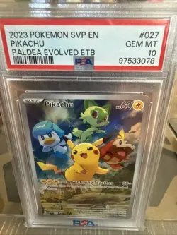 Pokemon Pikachu TCG Scarlet & Violet Paldea Evolved Black Star Promo #27 PSA 10 - Image 1