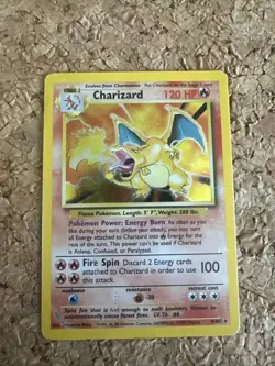 Pokemon TCG Base Set Charizard 4/102 Holo Rare -Unlimited - See Pics! - Image 1