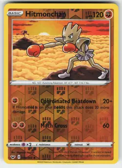 Hitmonchan 095/202 Uncommon Sword & Shield Pokemon Reverse Holo Lightly Played - Image 1