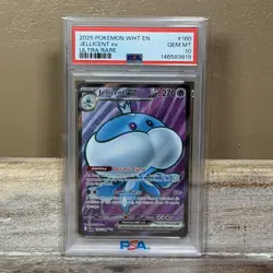 Pokemon TCG 2025 WHT EN Jellicent Ex 160 PSA 10 GEM MT Ultra Rare Holo - Image 1