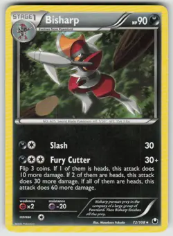 Bisharp 72/108 Rare Dark Explorers Pokemon Non-Holo Moderately Played - Image 1
