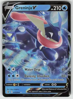 Greninja V 073/264 Holo V Rare Fusion Strike Pokemon Lightly Played - Image 1