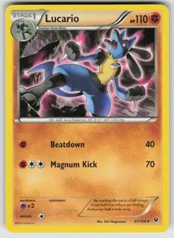Lucario 47/124 Rare Fates Collide Pokemon Lightly Played - Image 1