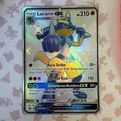 Pokemon Lucario GX SV64/SV94 Hidden Fates Shiny Vault Full Art Holo 210 HP Card - Image 1