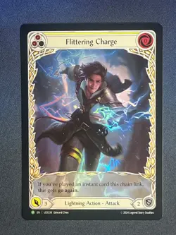 FAB LGS338 Flittering Charge Yellow FOIL Promo Lightning Action Flesh & Blood - Image 1