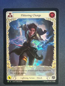 FAB LGS339 Flittering Charge Blue FOIL Promo Lightning Action Flesh & Blood TCG - Image 1