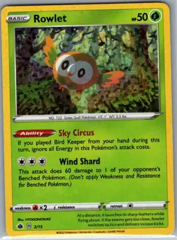 Rowlet - 2/15 Holo McDonald's Promos 2022 - Pokemon Card - NM - Image 1