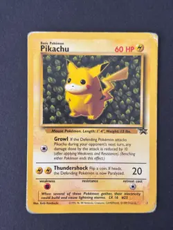 Pikachu WOTC Black Star Promo #1 - English Vintage Pokemon Card - Used - Image 1