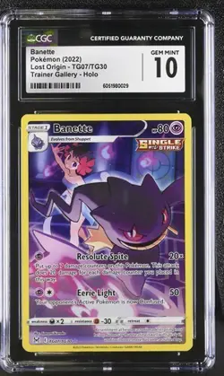 Pokemon CGC 10 Banette TG07/TG30 Lost Origin Trainer Gallery Gem Mint - Image 1