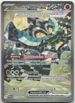 Cornerstone Mask Ogerpon ex 215/167 SV06: Twilight Masquerade Pokemon Card NM - Image 1