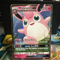 Pokemon TCG Wigglytuff GX Holo Ultra Rare Card Hidden Fates 42/68 NM/M Condition - Image 1