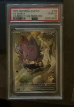 PSA 10 N's Zorua 189 SVP Scarlet & Violet Promo Cards Holo English 2025 - Image 1