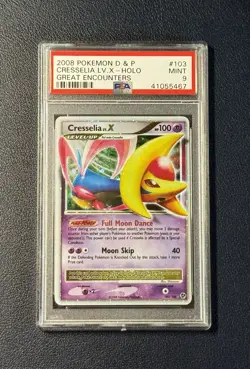2008 Pokemon D & P Great Encounters Cresselia Lv. X Holo 103/106 PSA 9 LOW POP - Image 1