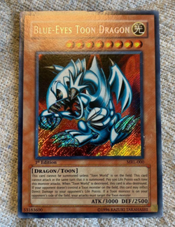 Yugioh! Blue Eyes Toon Dragon Secret Rare MRL-000 1st Edition NM VINTAGE - Image 1