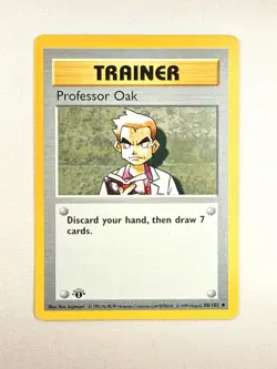 Pokemon TCG Professor Oak 88/102 Base Set Shadowless 1st Edition WOTC 1999 - Image 1