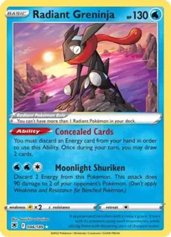 Pokemon Radiant Greninja - 046/189 - Radiant Rare NM-Mint Astral Radiance - Image 1