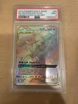 Pokemon Hidden Fates Moltres Zapdos Articuno GX 69/68 PSA 9 - Image 1