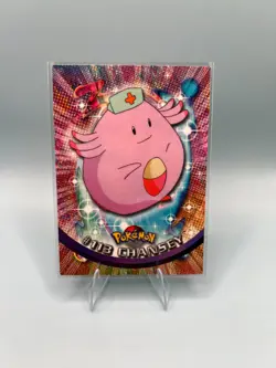 Chansey #113 Topps Blue Label TV Animation Edition Non Holo Pokemon TCG 1999 - Image 1