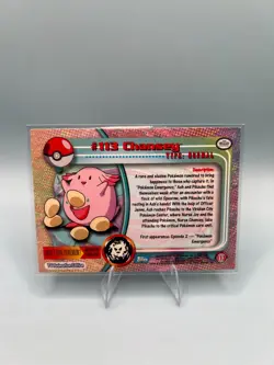 Chansey #113 Topps Blue Label TV Animation Edition Non Holo Pokemon TCG 1999 - Image 2