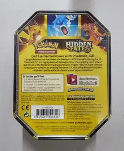 Pokemon TCG Hidden Fates Raichu Tin GX - Sealed, Half shrink wrap - Image 3