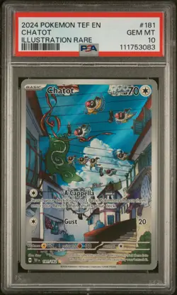 Chatot 181/162 Illustration Rare Tef En-temporal Forces Pokemon PSA 10 - Image 1