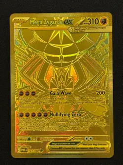 Mega Zygarde Ex 124/088 GOLD ME: Perfect Order Full Art Foil Pokemon TCG NM - Image 1