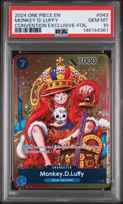 2024 ONE PIECE PROMOS CONVENTION EXCLUSIVE-FOIL #043 MONKEY D. LUFFY PSA 10 - Image 1