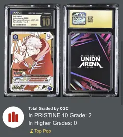 Union Arena Yuji Itadori Top 4 Rare Battle Promo JJK-1-040 CGC Pristine 10 POP 3 - Image 3