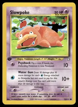 Pokemon Cards Slowpoke 73/111 1st Edition Neo Genesis Common NM *4 - Image 1
