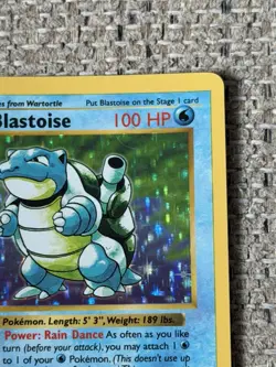 TCG SHADOWLESS Blastoise Base Set Holo Rare 2/102 Pokemon Card [Near Mint] - Image 3