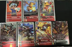 Digimon Card Game TCG Agumon Wargreymon DIGIVOLUTION 7 card Set - Image 1