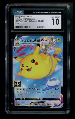 CGC 10 Japanese Flying Pikachu VMAX 024/028 25th Anniversary 2021 Pokemon Card - Image 1