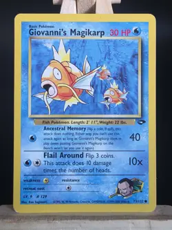 Pokemon Card Gym Challenge Giovanni's Magikarp 73/132 WOTC NM! - Image 1